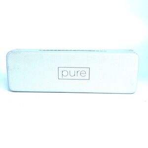 Pure Eyewear Hard Clamshell Glasses Case White Textured with Cleaning Cloth